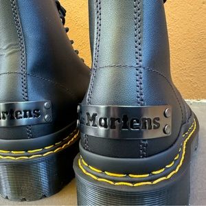 💥Dr. Martens 1460 Bex Double Stitch Black Boots Plated Logo NEW UK 8 EU 42